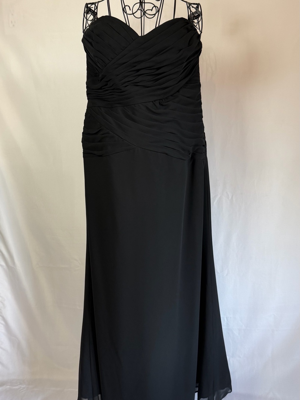 Alfred Angelo Black Strapless Ruched Evening Gown
